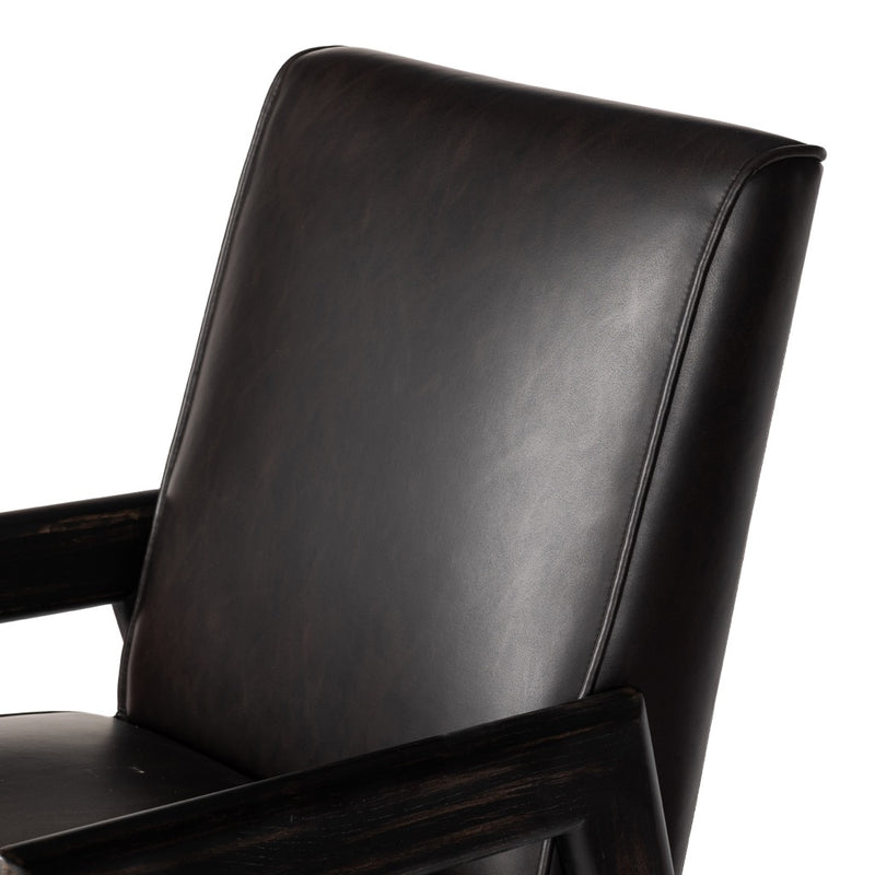 Four Hands Aresa Dining Chair Sierra Espresso Faux Leather Backrest