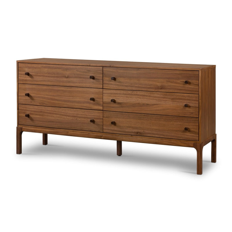 Four Hands Arturo 6 Drawer Dresser - Natural Walnut Veneer Four Hands Arturo 6 Drawer Dresser - Natural Walnut Veneer