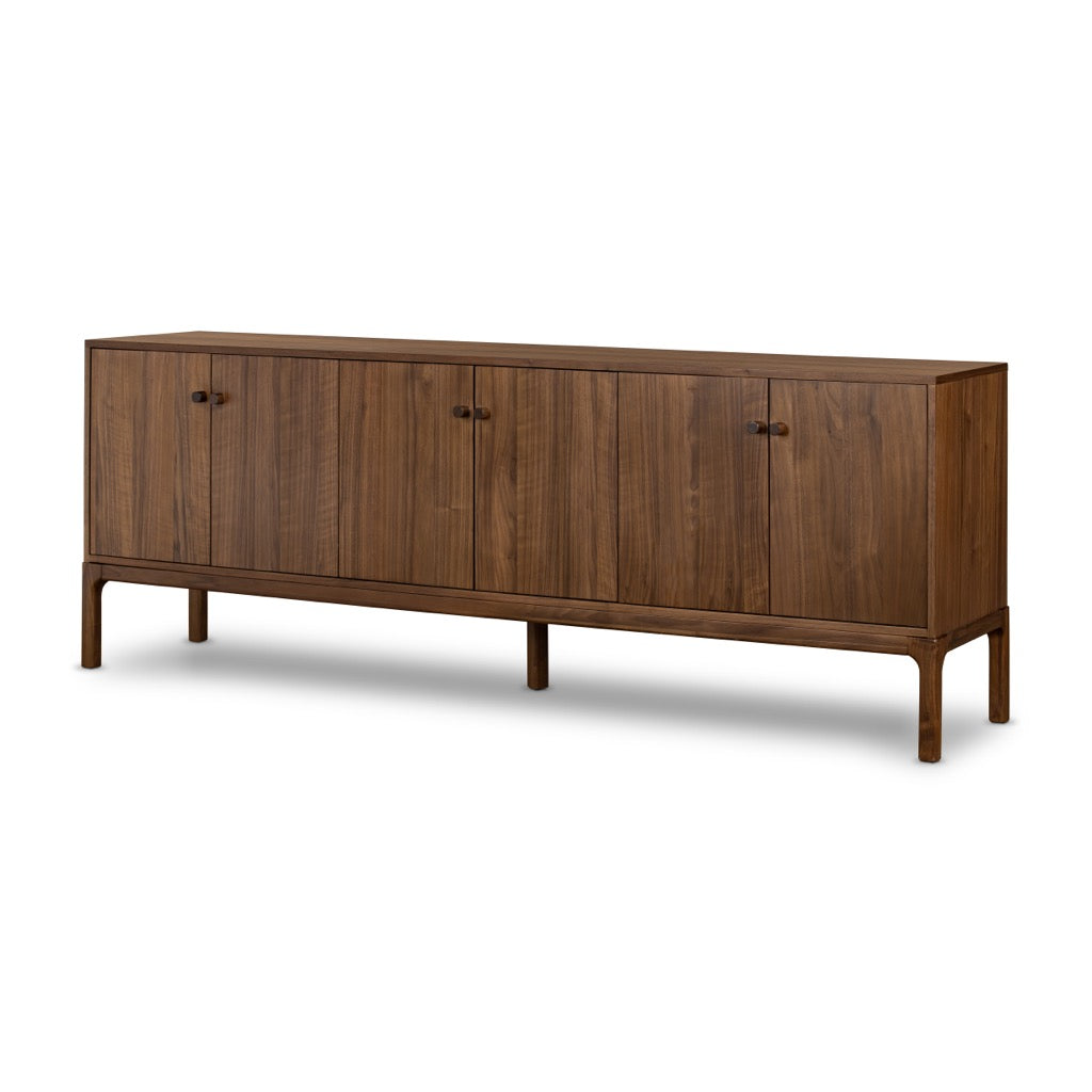 Arturo Sideboard Natural Walnut Angled View Four Hands