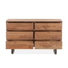 Aspen 6 Drawer Dresser Smoked Acacia Front Facing View Open Drawers FAS-DR58SA-6D