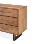 Aspen 6 Drawer Dresser Smoked Acacia Right Side Drawer Detail FAS-DR58SA-6D