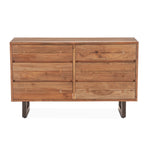 Aspen 6 Drawer Dresser Smoked Acacia Front Facing View Home Trends & Design