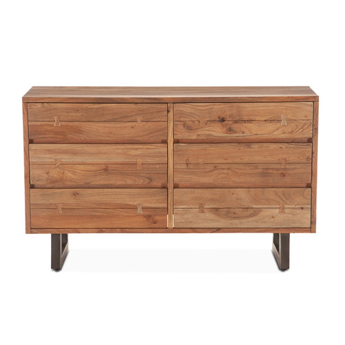 Aspen 6 Drawer Dresser Smoked Acacia Front Facing View Home Trends & Design