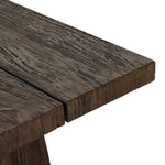 Four Hands Atlas Console Table Smoked Alder Top Corner Detail