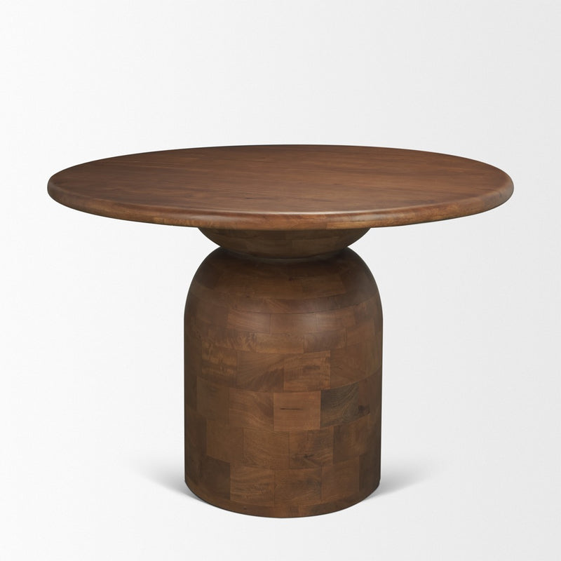 Atlas Round Dining Table - Mid-Brown Wood | Mercana – Artesanos Design ...