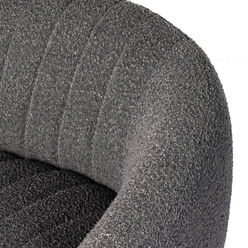 Audie Swivel Chair Knoll Charcoal Back Cushion Four Hands