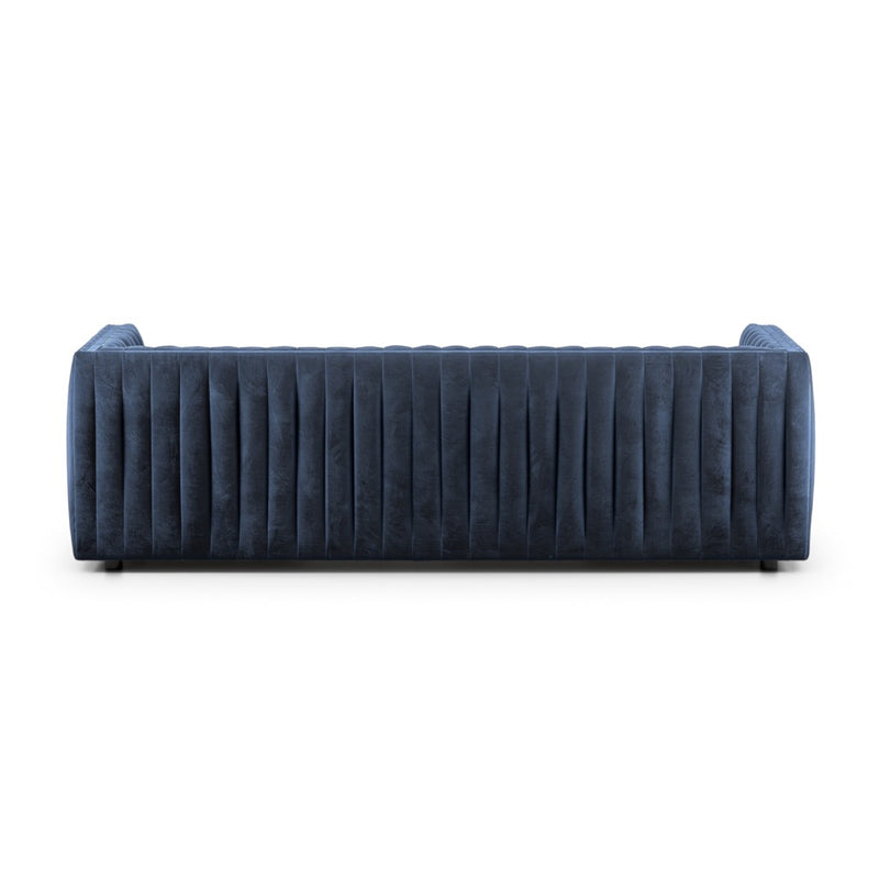 Augustine 88" Sofa Sapphire Navy Back View Four Hands