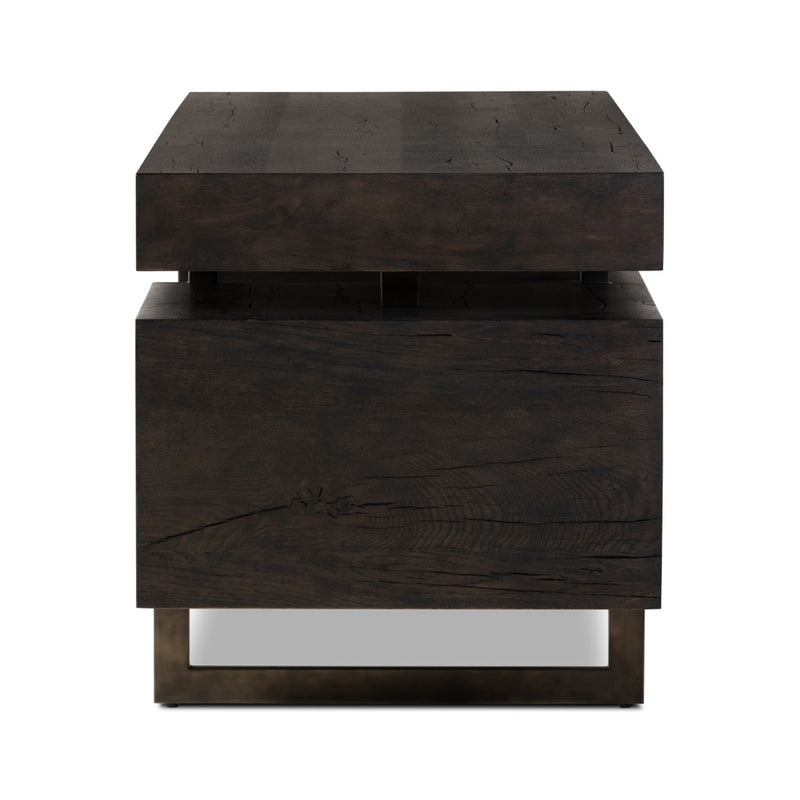 Four Hands Augusto Desk Dark Espresso Reclaimed French Oak Side View