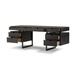 Augusto Desk Dark Espresso Reclaimed French Oak Open Drawers 242282-001