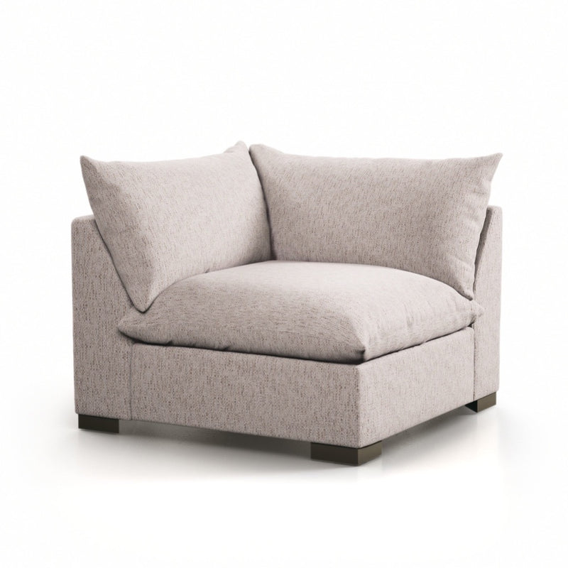 Build Your Own: Westwood Sectional Bayside Pebble Corner Piece Angled View Four Hands