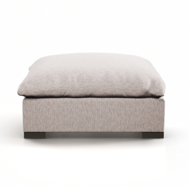 Build Your Own: Westwood Sectional Bayside Pebble Ottoman Side View Four Hands