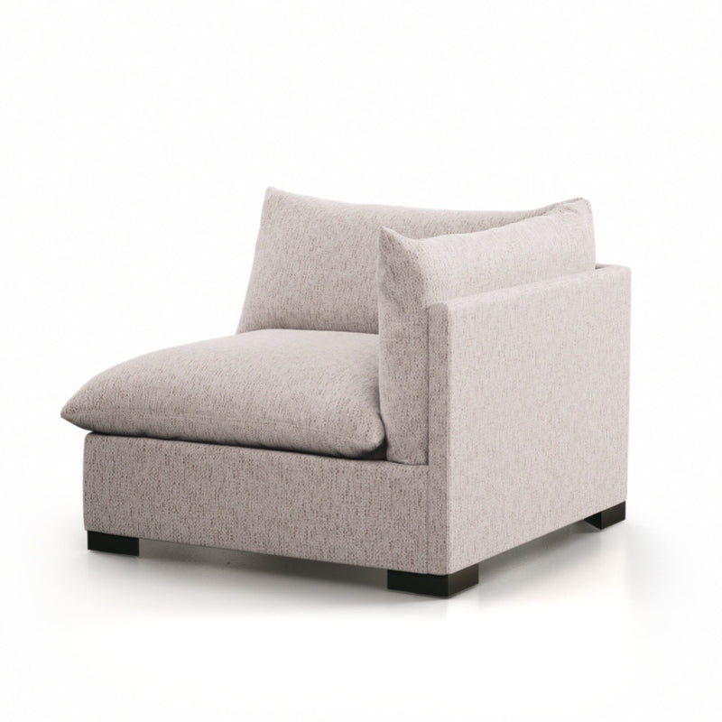 Build Your Own: Westwood Sectional Bayside Pebble Right Arm Facing Piece Angled View