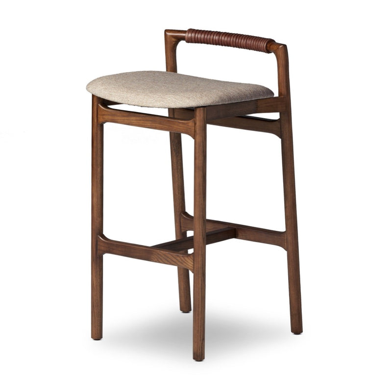 Baden Bar Stool Alcala Wheat Angled View 233519-017 Four Hands