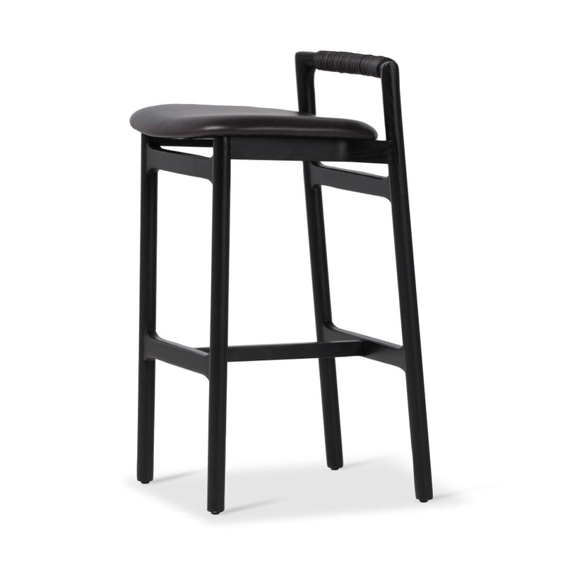 Four Hands Baden Stool side bar angled view