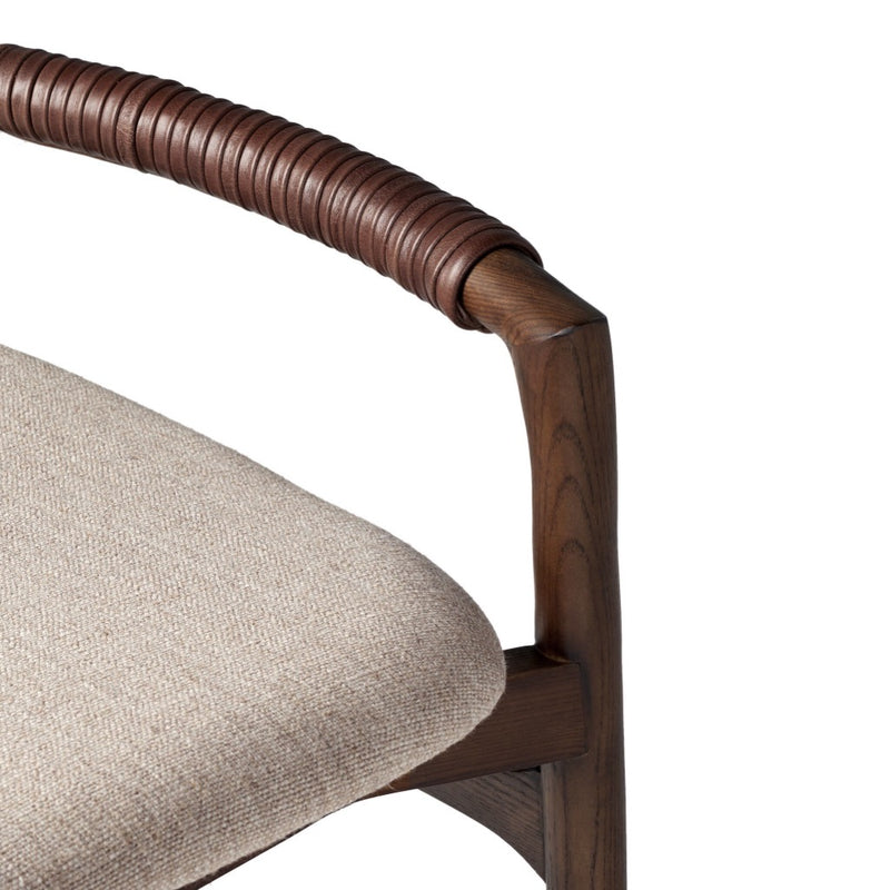Four Hands Baden Counter Stool Alcala Wheat Top Grain Leather Wrapping