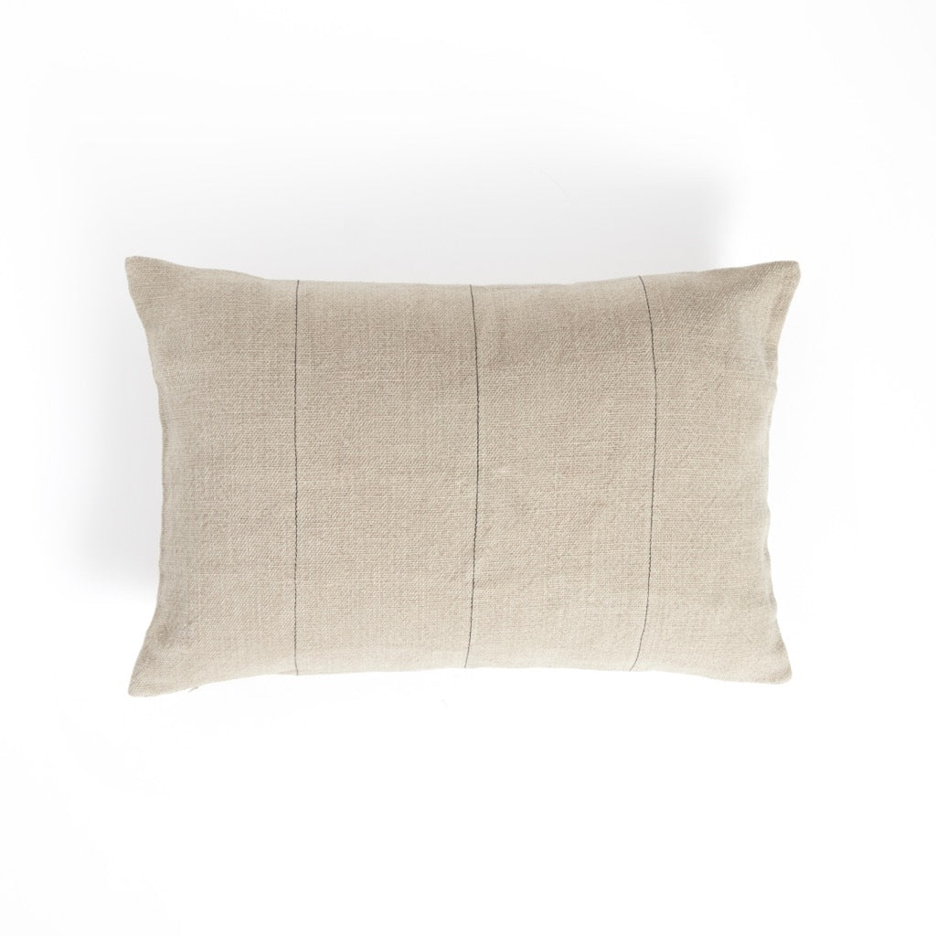 Baldoni Pillow Lombardy Natural Linen Front Facing View Four Hands