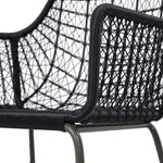 Bandera Outdoor Woven Dining Chair Smoke Black Armrest Texture 106894-006