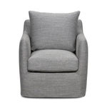 Banks Slipcover Swivel Chair Alcala Steel Front Facing View Four Hands