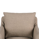 Banks Slipcover Swivel Chair Alcala Taupe Performance Fabric Pillow
