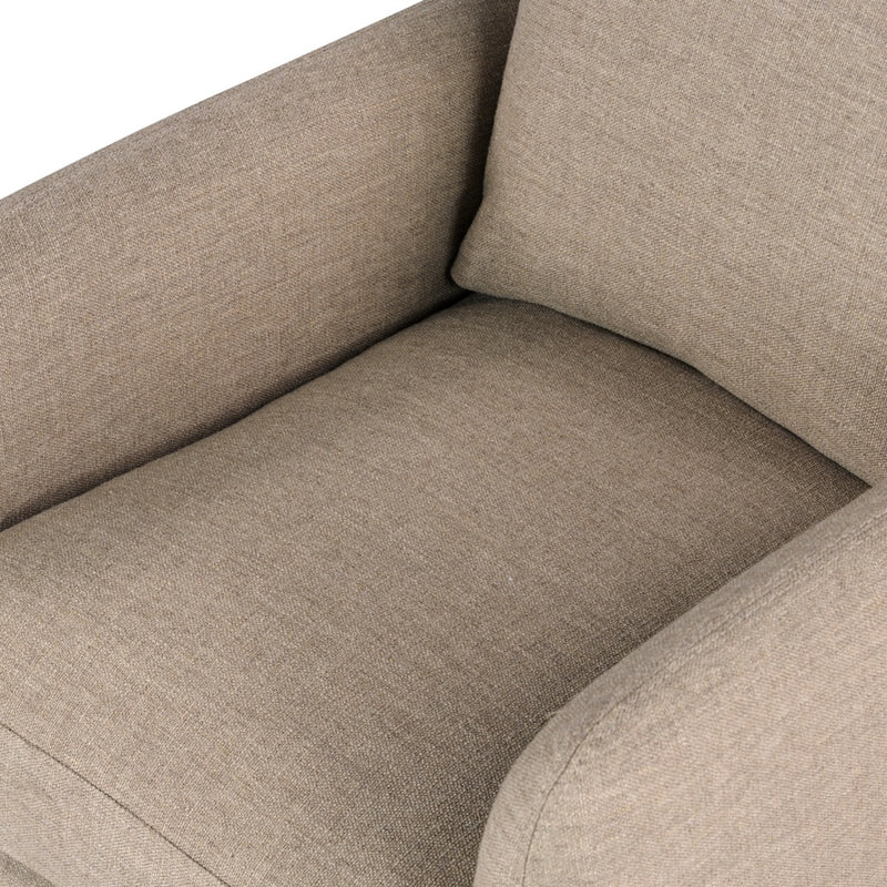 Banks Slipcover Swivel Chair Alcala Taupe Performance Fabric Seating