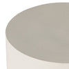 Basil Outdoor Drink Table Matte White Top Angled View Cropped Four Hands