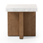Bellamy End Table White Carrara Marble Side View Four Hands