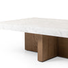 Bellamy Rectangular Coffee Table White Carrara Marble Angled Side View 239443-001