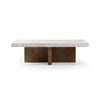 Bellamy Rectangular Coffee Table White Carrara Marble Front View 239443-001