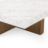 Bellamy Square Coffee Table White Carrara Marble Corner and Base Detail 239445-001
