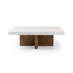 Bellamy Square Coffee Table White Carrara Marble Front View 239445-001