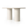 Four Hands Belle Oval Dining Table Cream Marble Angled View