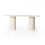 Belle Oval Dining Table Cream Marble Front Facing View 229499-001