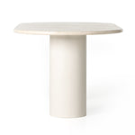 Belle Oval Dining Table Cream Marble Side View Four Hands