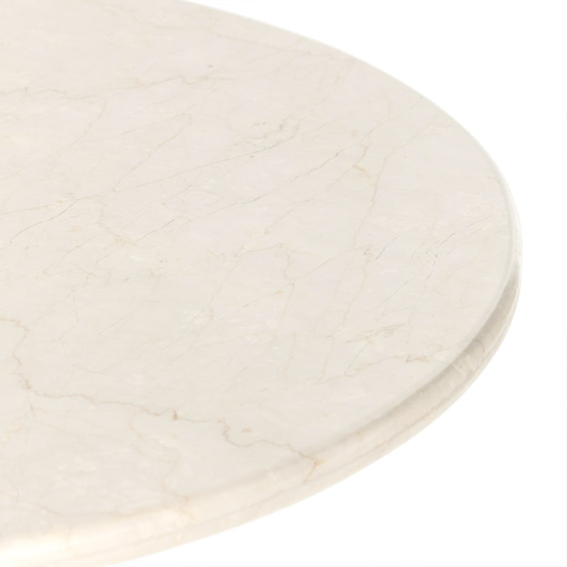 Belle Oval Dining Table Cream Marble Tabletop Rounded Edge 229499-001