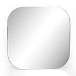 Bellvue Square Mirror Shiny Steel Slightly Angled View CIMP-276