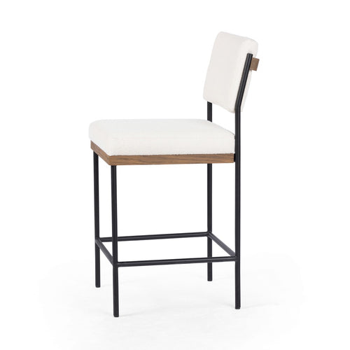 Benton Counter Stool Fayette Cloud Angled View Four Hands