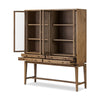 Four Hands Bergstrom Cabinet open drawers and door view