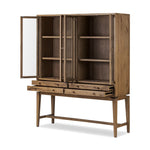 Four Hands Bergstrom Cabinet open drawers and door view