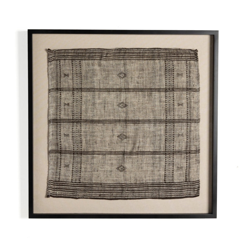 Bhujodi Textile 1 Mocha with Rustic Walnut Front View 237522-003