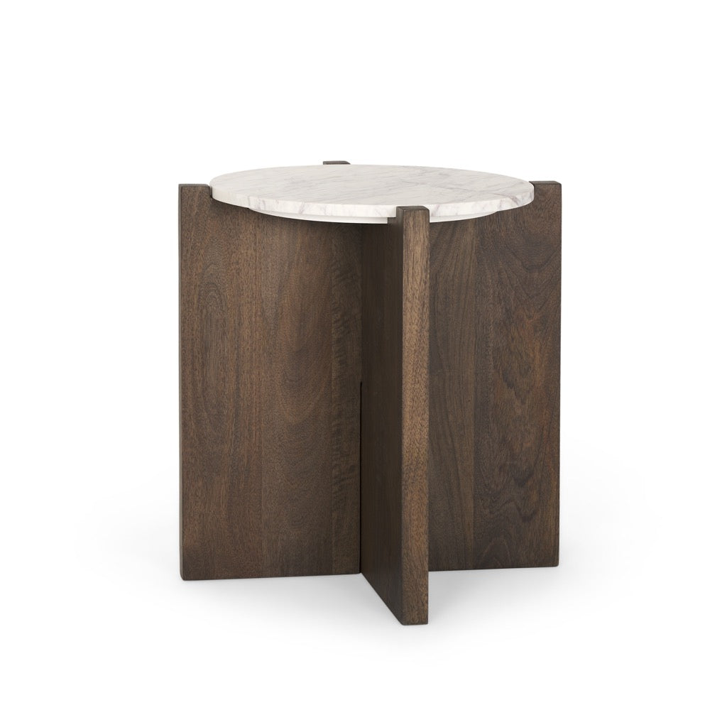 Mercana Bianca Accent Table ANGLED VIEW