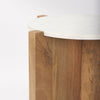 Mercana Bianca Accent Table tabletop and leg view