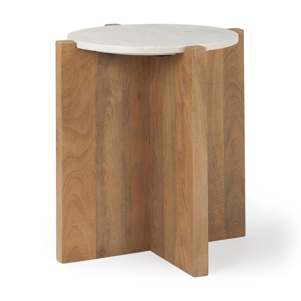 Mercana Bianca Accent Table angled view 