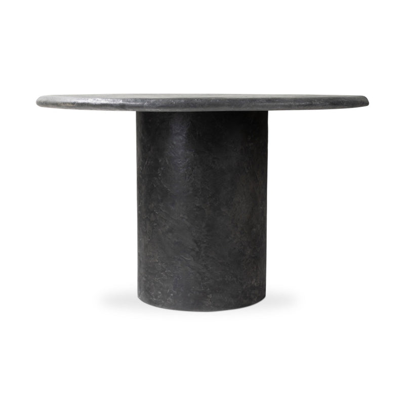 Bonnie Dining Table Textured Black Concrete Side View 240104-001