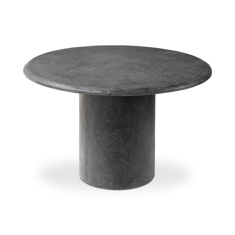 Bonnie Dining Table Textured Black Concrete Angled View Four Hands