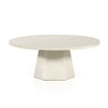 Bowman Outdoor Coffee Table White Concrete Side View 105440-003