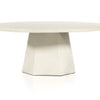Four Hands Bowman Outdoor Coffee Table White Concrete Geometric Base