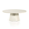 Bowman Outdoor Coffee Table White Concrete Angled View 105440-003