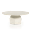 Bowman Outdoor Coffee Table White Concrete Angled View Four Hands