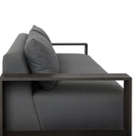 Four Hands Branford Outdoor Metal Sofa 106" side view of seat cushions 
