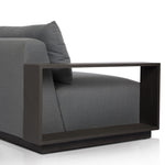 Branford Outdoor Metal Sofa 106" 247617-002 back angled view of metal arm 